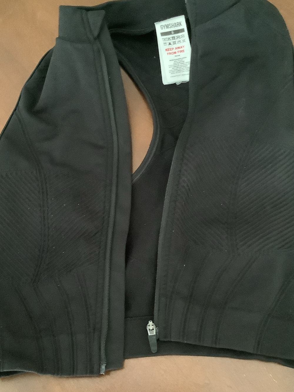Gymshark Black Zip-Front High-Neck Sports Crop - Picture 5 of 5